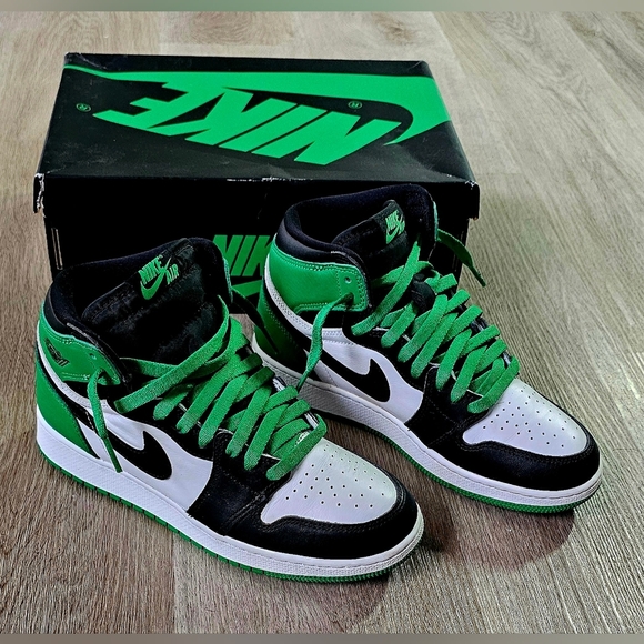 Size 7Y Nike Air Jordan 1 Retro High OG GS "Lucky Green" - Picture 5 of 11